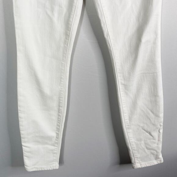 J Crew Womens Size 25 White 9" Mid Rise Toothpick Skinny Jeans Cotton Stretch - Picture 4 of 11